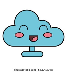 cloud computing server kawaii character