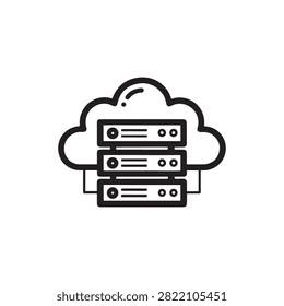 Cloud Computing Server Rack Illustration With Network Storage Devices Inside