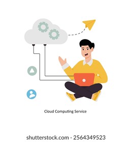 Cloud Computing Service  concept vector illustration. Cloud Computing isolated On white Background.    