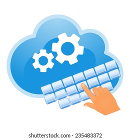 Cloud, computing, service illustration.