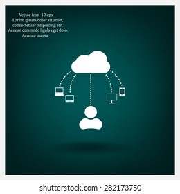 Cloud, computing, service illustration.