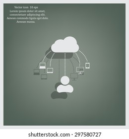 Cloud, computing, service illustration.