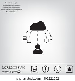 Cloud, computing, service illustration.