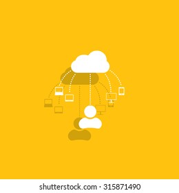 Cloud, computing, service illustration.
