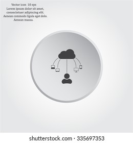 Cloud, computing, service illustration.