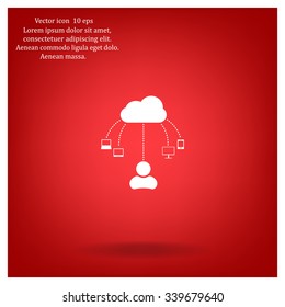 Cloud, computing, service illustration.