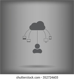 Cloud, computing, service illustration.