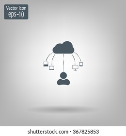 Cloud, computing, service illustration.