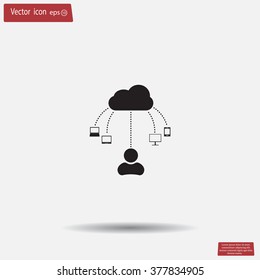 Cloud, computing, service illustration.