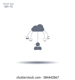 Cloud, computing, service illustration.