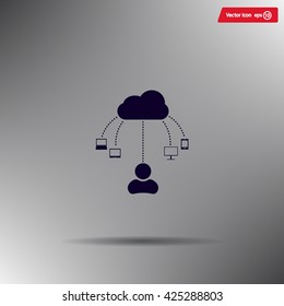 Cloud, computing, service illustration.