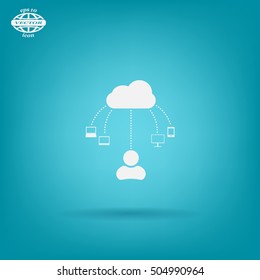 Cloud, computing, service illustration.