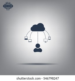 Cloud, computing, service illustration.