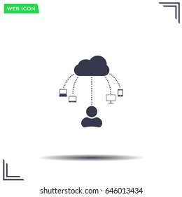 Cloud, computing, service illustration.