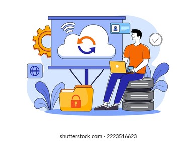 Cloud computing service Illustration concept on white background