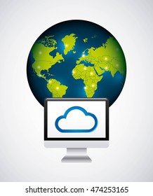 cloud computing service isolated icon vector illustration design