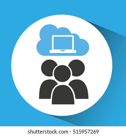 cloud computing service laptop group vector illustration eps 10