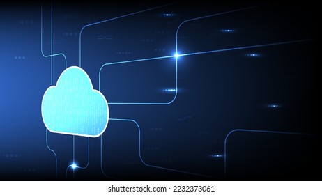 Cloud computing service management. Digital technology background. Vector art illustration