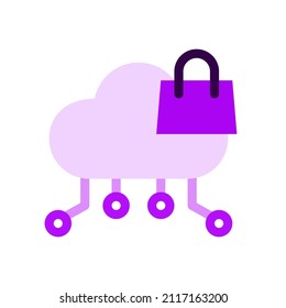 cloud computing cloud service shopping bag ecommerce icon