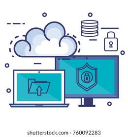 cloud computing set flat icons