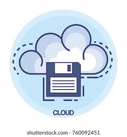 cloud computing set flat icons