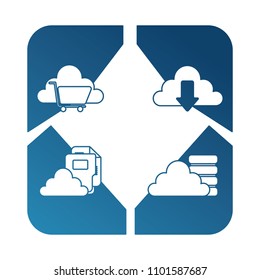 cloud computing set icons