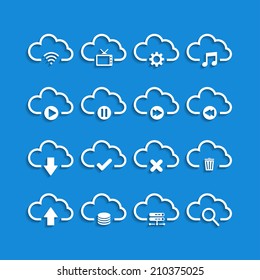 cloud computing with shadow icon set, vector eps10.