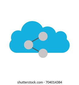cloud computing with share symbol isolated icon