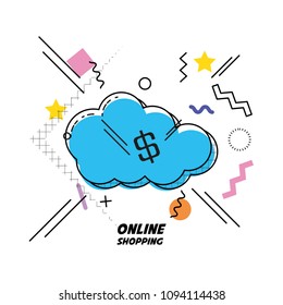 cloud computing shopping online icon