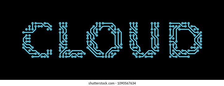 "Cloud" computing sign - circuit board style