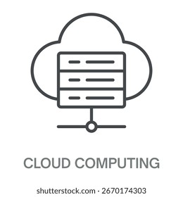 Cloud Computing Simple Style Design Outline Symbol Illustration