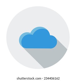 Cloud computing. Single flat color icon. Vector illustration.