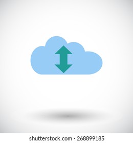 Cloud computing. Single flat icon on white background. Vector illustration.