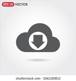 cloud computing single vector icon on light background