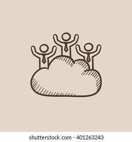 Cloud computing sketch icon.