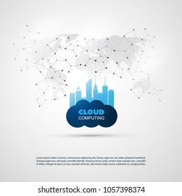 Cloud Computing and Smart City Design Concept - Digital Network Connections, Technology Background