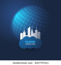 Cloud Computing and Smart City Design Concept - Digital Network Connections, Technology Background