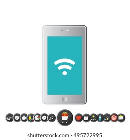 Cloud computing and smart phone apps. Vector flat design