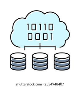 cloud computing software color icon vector. cloud computing software sign. isolated symbol illustration