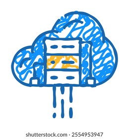 cloud computing software doodle icon sketch vector. cloud computing software sign. isolated symbol illustration