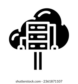 cloud computing software glyph icon vector. cloud computing software sign. isolated symbol illustration