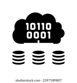 cloud computing software glyph icon vector. cloud computing software sign. isolated symbol illustration
