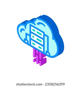 cloud computing software isometric icon vector. cloud computing software sign. isolated symbol illustration