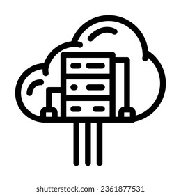 cloud computing software line icon vector. cloud computing software sign. isolated contour symbol black illustration