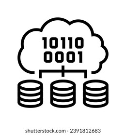 cloud computing software line icon vector. cloud computing software sign. isolated contour symbol black illustration