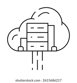 cloud computing software line icon vector. cloud computing software sign. isolated contour symbol black illustration