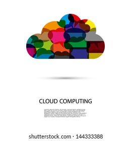 Cloud computing from speech bubbles