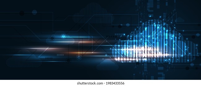 Cloud computing storage technology background digital data services innovation concept
