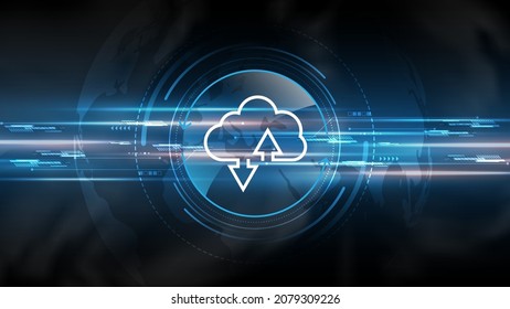 Cloud computing storage technology background digital data services innovation concept

