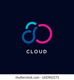 Cloud Computing And Storage Vector Logo Technology Design Template Devops Agile Waterfall Development